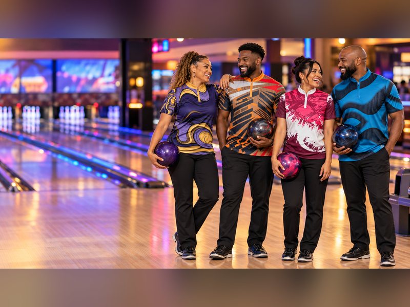 Bowling team in custom jerseys