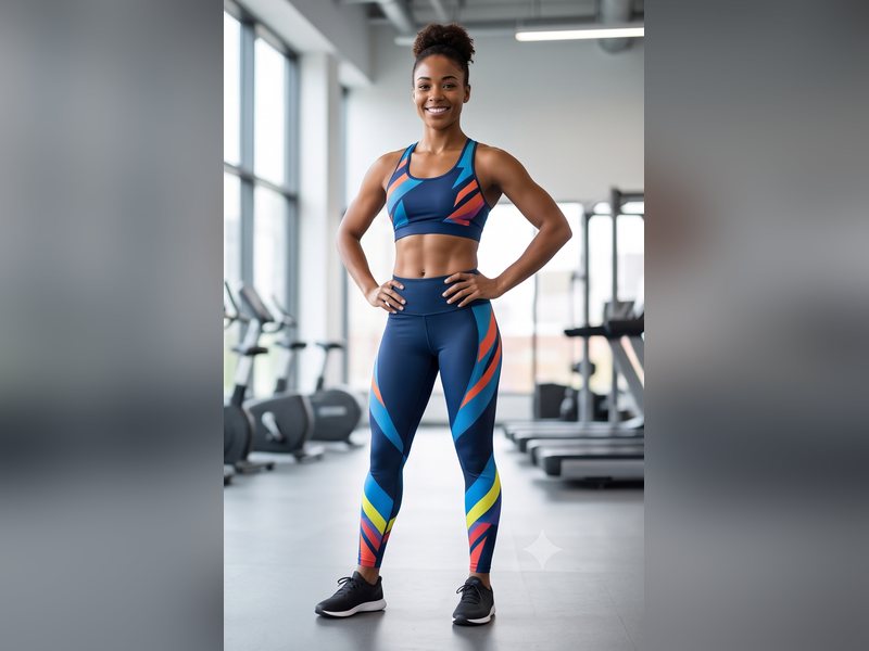 Athlete in a custom fitness set