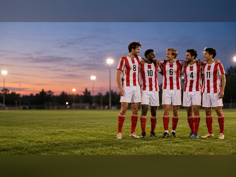 Soccer team in custom kits